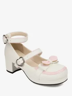 Sweet Lolita Footwear Red Bows PU Leather Chunky Heel Lolita Pumps