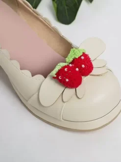 Sweet Lolita Footwear Strawberry Leather Chunky Heel Lolita Shoes