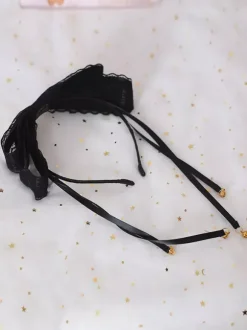 Sweet Lolita Hair Clasp Bow Lace Bell Black Lolita Hair Accessory