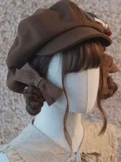 Sweet Lolita Hat Accessory Polyester Coffee Brown Lolita Accessories
