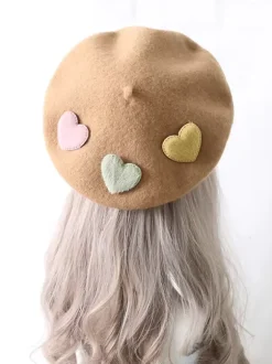 Sweet Lolita Hat Purple Accessory Hearts Pattern Polyester Lolita Accessories