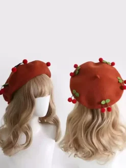 Sweet Lolita Hat Red Accessory Polyester Lolita Accessories