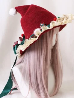 Sweet Lolita Hat Red Bows Accessory Color Block Polyester Lolita Accessories