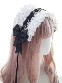 Sweet Lolita Headdress Lace Bows Lolita Headband