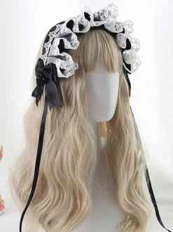 Sweet Lolita Headdress Lace Bows Headband Headwear