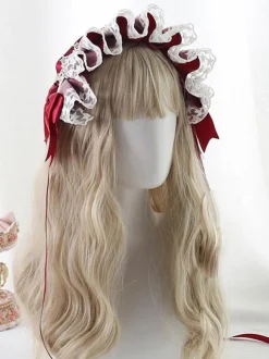 Sweet Lolita Headdress Lace Bows Headband Headwear