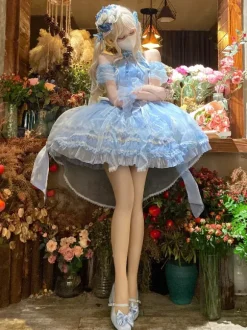 Sweet Lolita Jsk Dress Glaze Fantasy Sleeveless Ruffle Embroidery Bowknot 4 Colors
