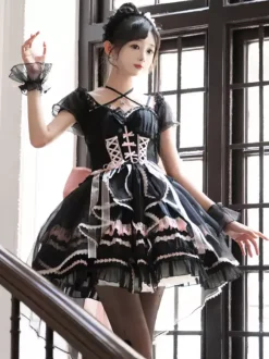 Sweet Lolita Jsk Dress Glaze Fantasy Sleeveless Ruffle Embroidery Bowknot 4 Colors