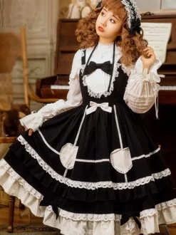 Sweet Lolita JSK Dress Neverland Bows Ruffles Lolita Jumper Skirts