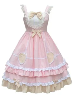 Sweet Lolita JSK Dress Neverland Bows Ruffles Lolita Jumper Skirts
