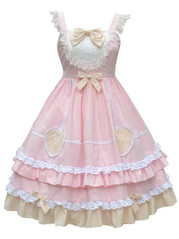 Sweet Lolita JSK Dress Neverland Bows Ruffles Lolita Jumper Skirts
