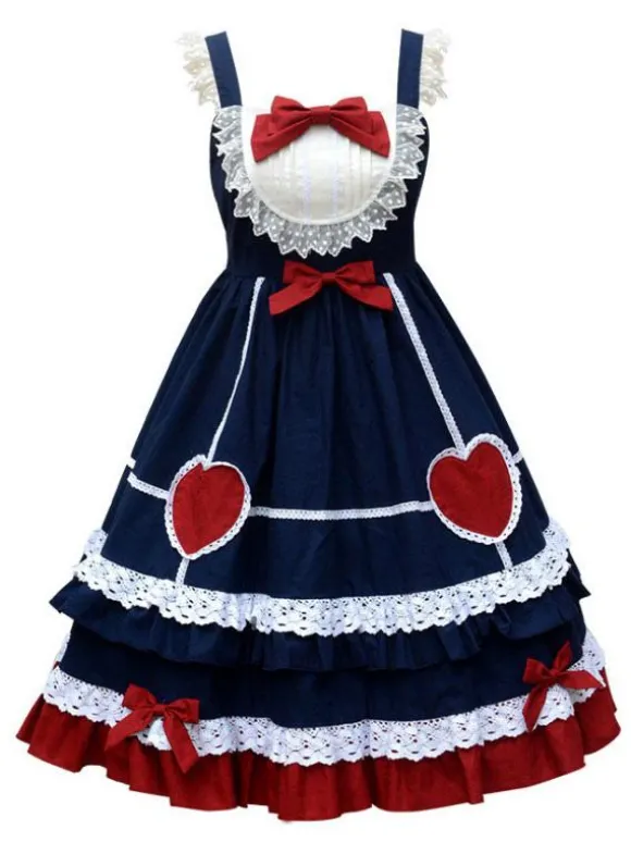 Sweet Lolita JSK Dress Neverland Bows Ruffles Lolita Jumper Skirts