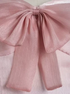 Sweet Lolita OP Dress Polyester Short Sleeves Ruffles Bows Pink Lolita One Piece Dress