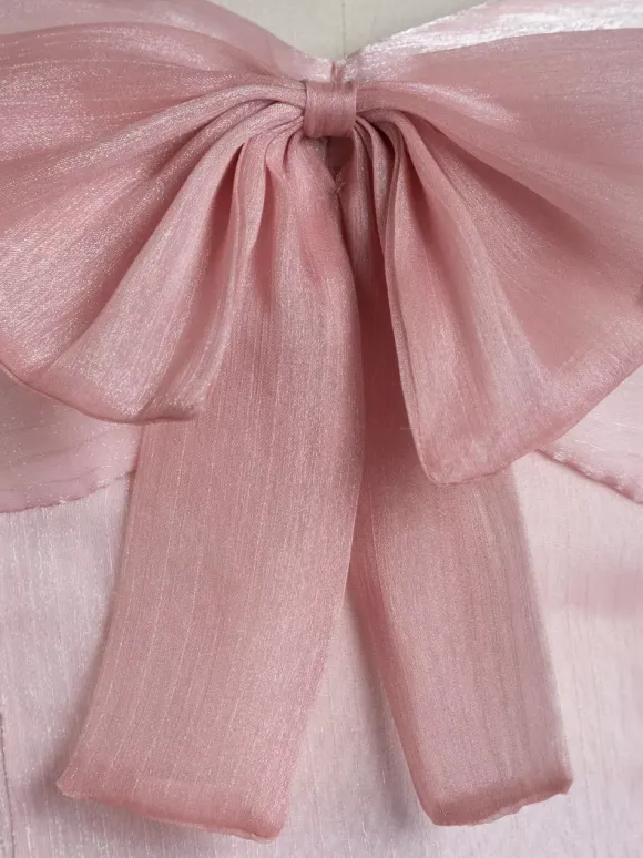 Sweet Lolita OP Dress Polyester Short Sleeves Ruffles Bows Pink Lolita One Piece Dress