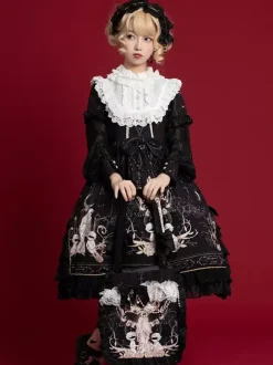 Sweet Lolita OP Dress White Long Sleeves Polyester Daily Casual Lolita One Piece Dresses