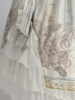 Sweet Lolita OP Dress White Long Sleeves Polyester Daily Casual Lolita One Piece Dresses