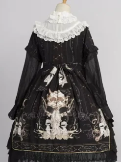 Sweet Lolita OP Dress White Long Sleeves Polyester Daily Casual Lolita One Piece Dresses