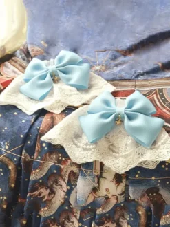 Sweet Lolita Oversleeve Lace Trim Bow Metallic Fringes Lolita Accessories
