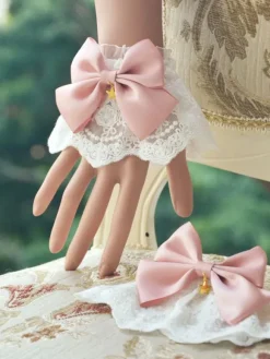 Sweet Lolita Oversleeve Lace Trim Bow Metallic Fringes Lolita Accessories