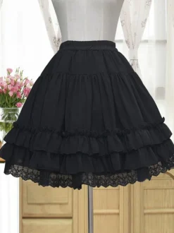 Sweet Lolita Petticoats Lace Woman White Lolita Underskirt