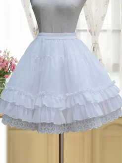 Sweet Lolita Petticoats Lace Woman White Lolita Underskirt