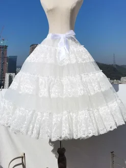 Sweet Lolita Petticoats Polyester Lace White Lolita Skirt