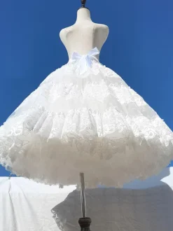 Sweet Lolita Petticoats Polyester Lace White Lolita Skirt