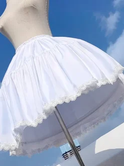Sweet Lolita Petticoats Polyester Gothic Lolita Petticoat Woman's White Lace Lolita Underskirt