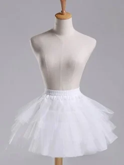 Sweet Lolita Petticoat White Short Organza Tiered Tu Tu Skirt