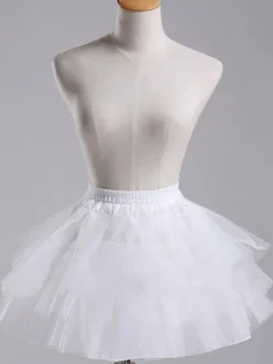 Sweet Lolita Petticoat White Short Organza Tiered Tu Tu Skirt
