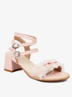 Sweet Lolita Sandals Pink Bows PU Leather Round Toe Lolita Summer Shoes