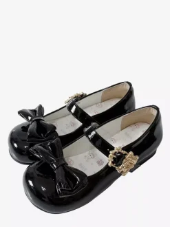 Sweet Lolita Shoes Bows Round Toe PU Leather Chunky Heel Lolita Pump
