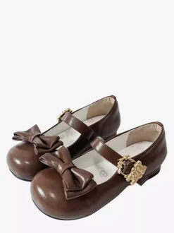 Sweet Lolita Shoes Bows Round Toe PU Leather Chunky Heel Lolita Pump
