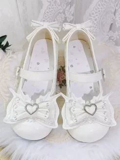 Sweet Lolita Shoes Light Sky Blue Bows PU Leather Puppy Heel Lolita Pumps