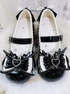 Sweet Lolita Shoes Light Sky Blue Bows PU Leather Puppy Heel Lolita Pumps