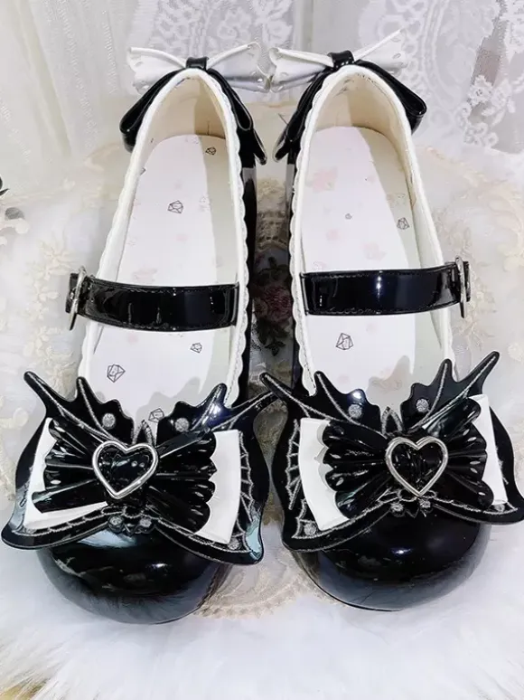 Sweet Lolita Shoes Light Sky Blue Bows PU Leather Puppy Heel Lolita Pumps