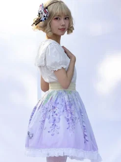 Sweet Lolita Skirt Ruffles as image Floral Print Lolita Skirts