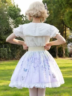 Sweet Lolita Skirt Ruffles as image Floral Print Lolita Skirts