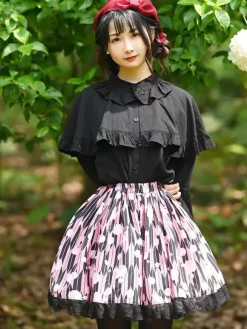 Sweet Lolita SK Lace as image Floral Print Lolita Skirts