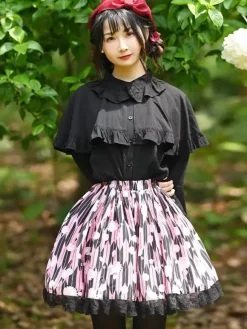 Sweet Lolita SK Lace as image Floral Print Lolita Skirts