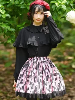 Sweet Lolita SK Lace as image Floral Print Lolita Skirts