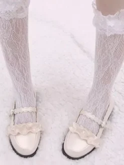 Sweet Lolita Socks Lilith Eye Lace White Lolita Tights