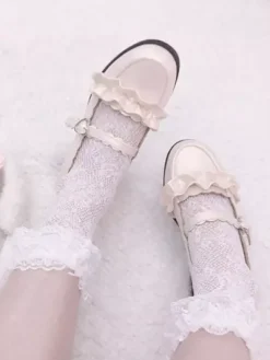 Sweet Lolita Socks Lilith Eye Lace White Lolita Tights