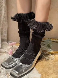 Sweet Lolita Stocking Black Accessory Polyester Lolita Accessories