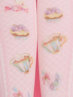 Sweet Lolita Stockings Pink Printed Lolita Knee High Socks