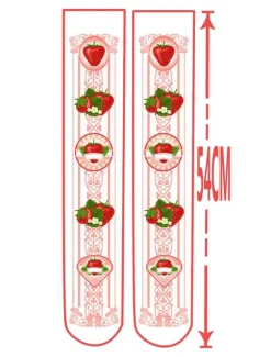 Sweet Lolita Stockings Pink Printed Lolita Knee High Socks