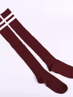 Sweet Lolita Stocking Two Tone Stripe Cotton Knee High Socks