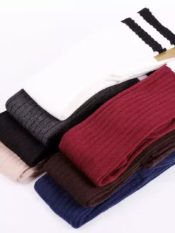 Sweet Lolita Stocking Two Tone Stripe Cotton Knee High Socks