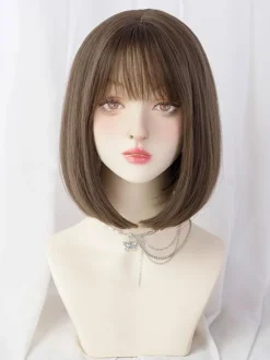 Sweet Lolita Wigs Short Heat-resistant Fiber as image Lolita Accessories