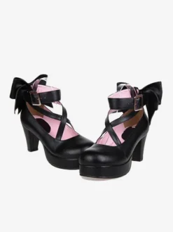 Sweet Platform Heels Lolita Shoes Ankle Straps Round Toe